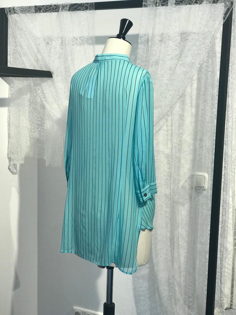 Blue Green Stripe Blouse